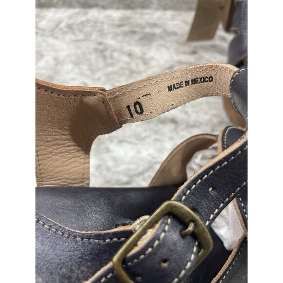 Bed Stu Black Caitlin Sandals Rustic Leather Strappy Heels Distressed Women's 10 - Picture 7 of 11